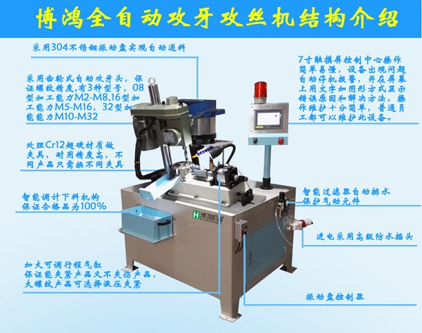 4508斜式全自動攻絲機(jī)攻牙機(jī)細(xì)節(jié)介紹